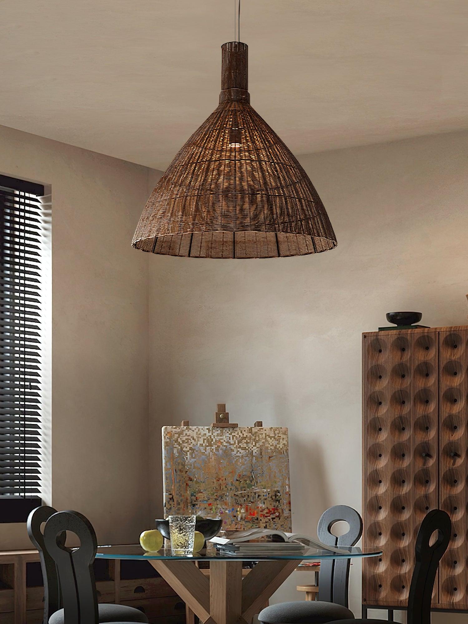 Nythera – Natural Rattan Artistic Pendant Light