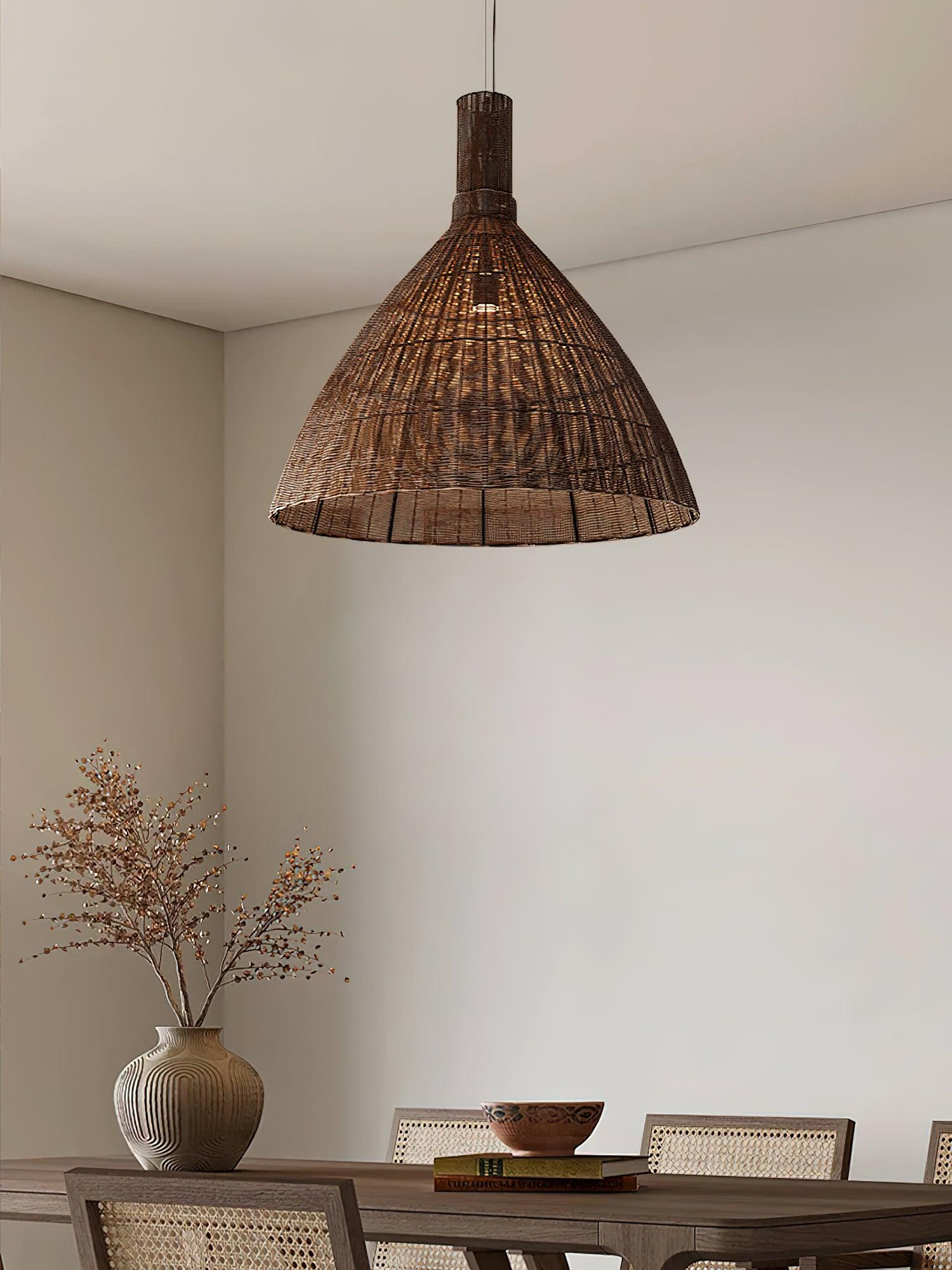 Nythera – Natural Rattan Artistic Pendant Light