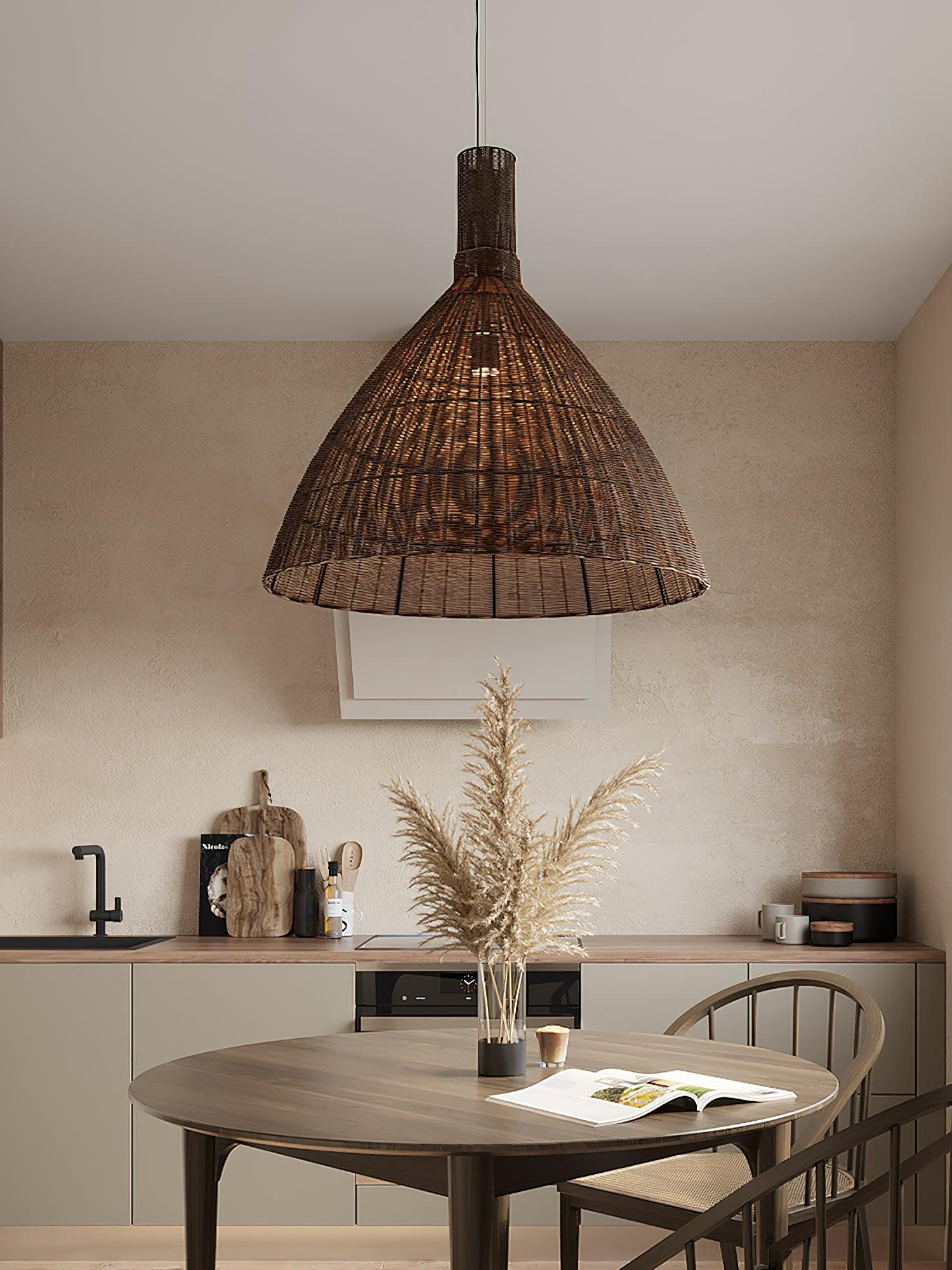 Nythera – Natural Rattan Artistic Pendant Light