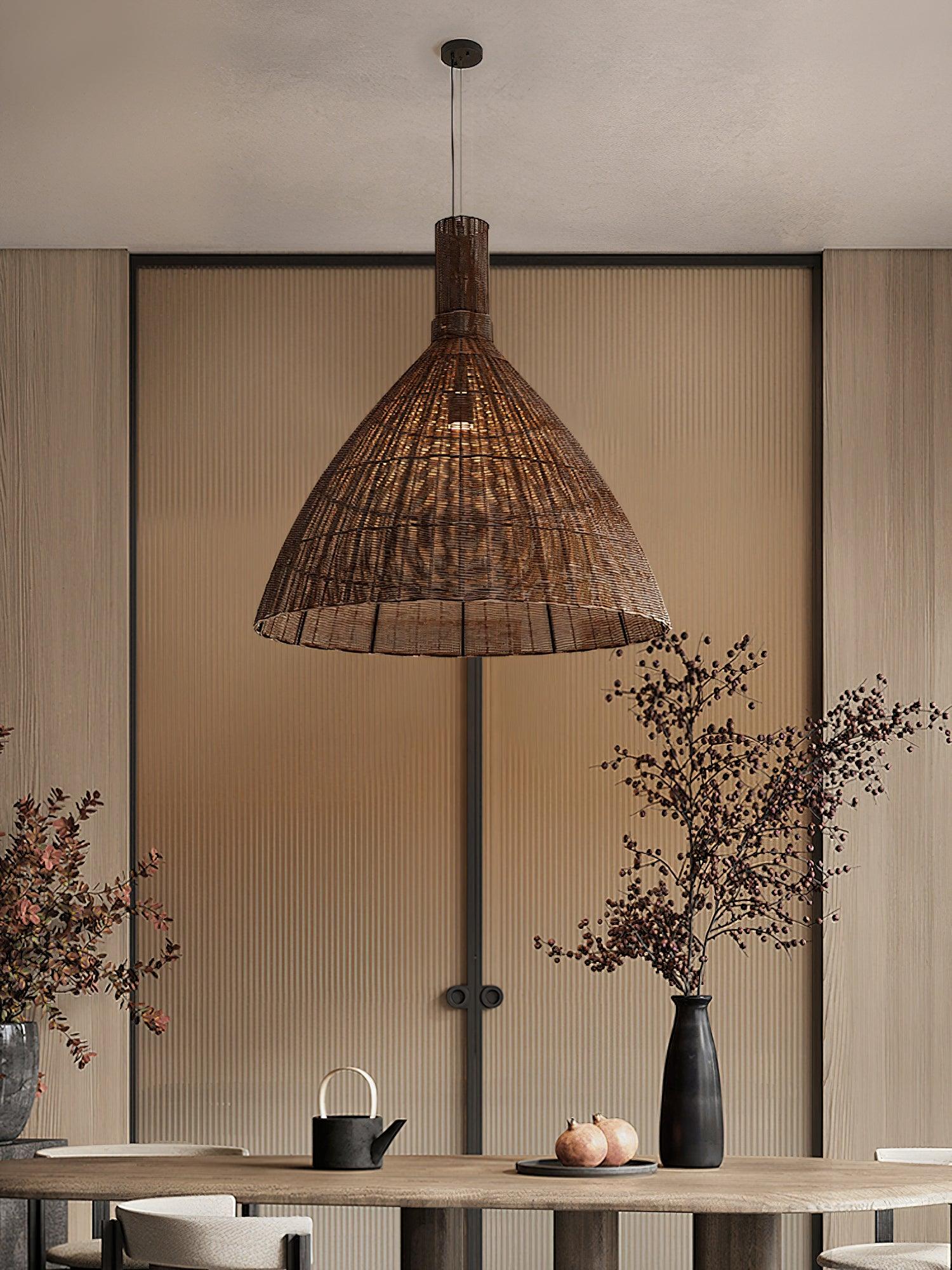 Nythera – Natural Rattan Artistic Pendant Light