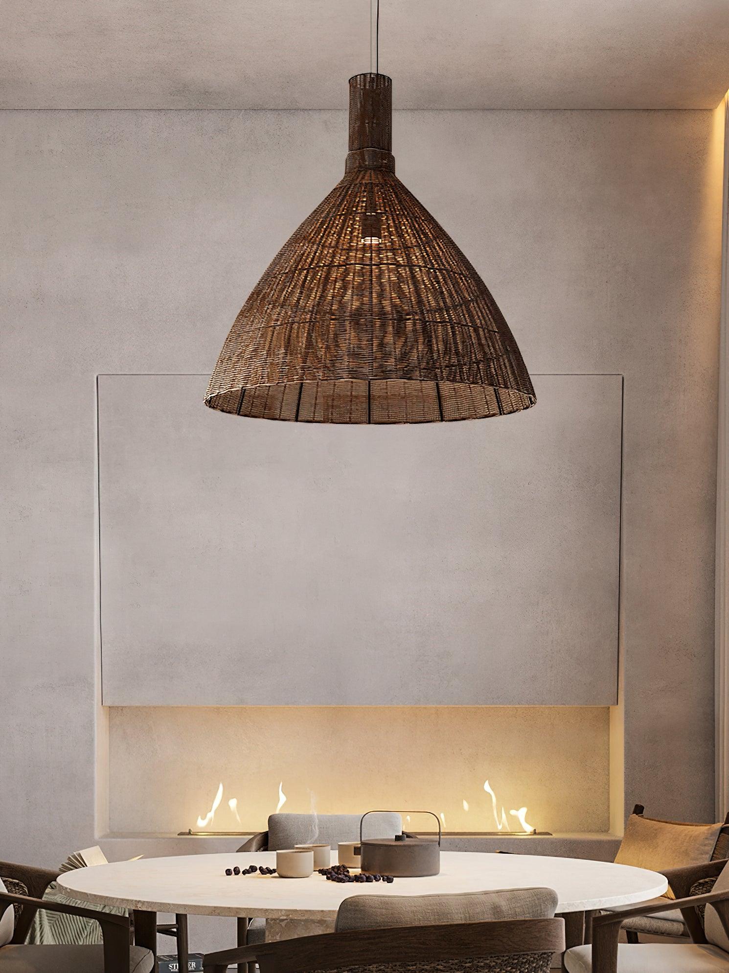 Nythera – Natural Rattan Artistic Pendant Light