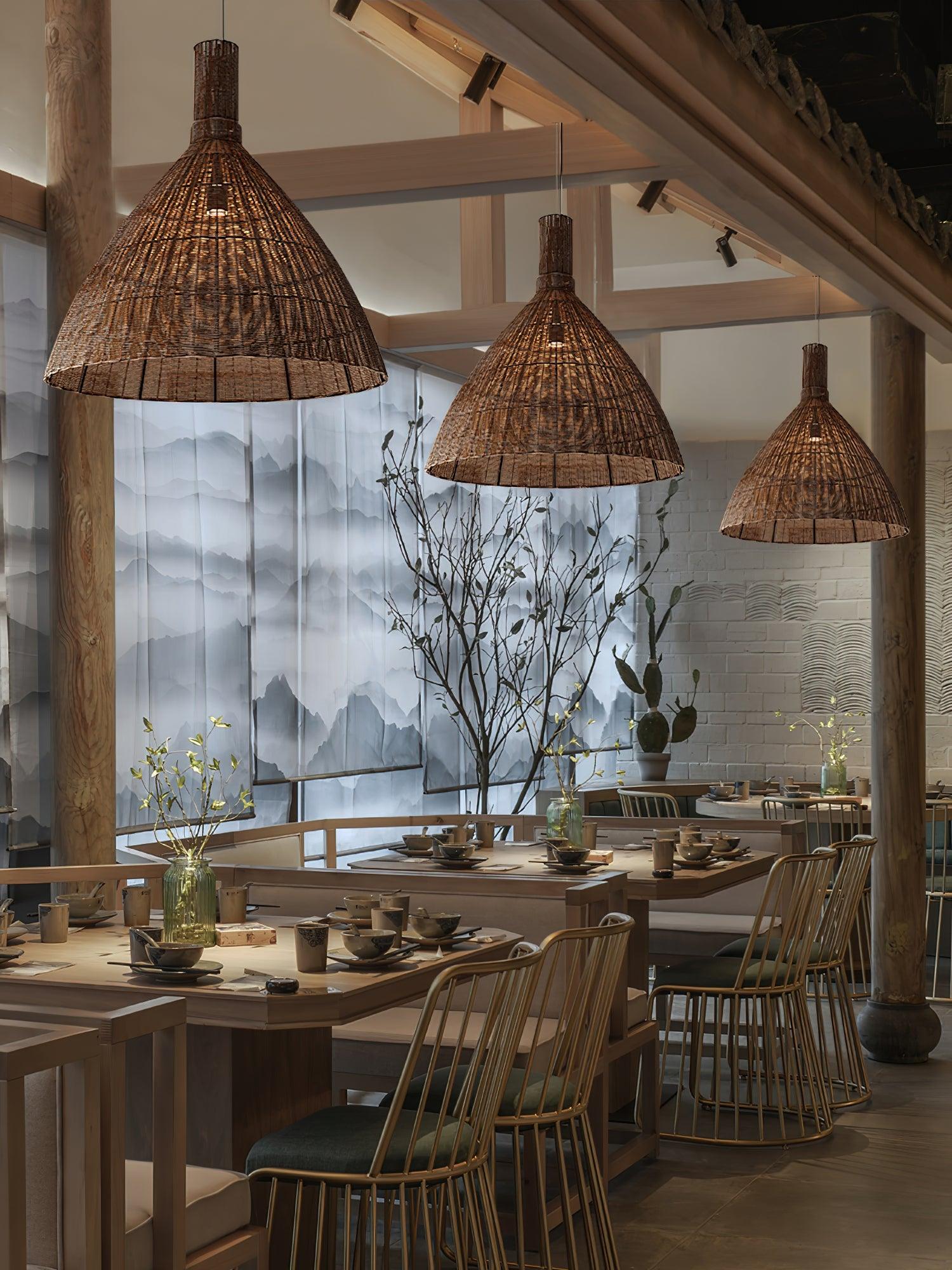 Nythera – Natural Rattan Artistic Pendant Light