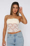 Gerlinde - Lace Strapless Top with Elegant Floral Motif
