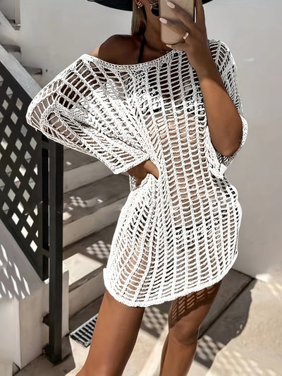 Katerina | Gehaakte Off-Shoulder Strandjurk Dames Zomer