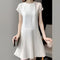 Katherine | Elegante Geplooide Jurk met Korte Mouwen