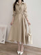 Kelly | Elegante Midi Jurk met Strikdetail en Kraag