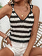 Kristine | Striped Knitted Summer Top with Knotted Straps 