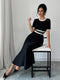 Kylene | Elegante Gebreide Jurk met Taille Accent
