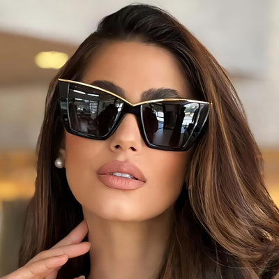 Kylie | Elegant Cat-Eye Sunglasses with Gold Accent 