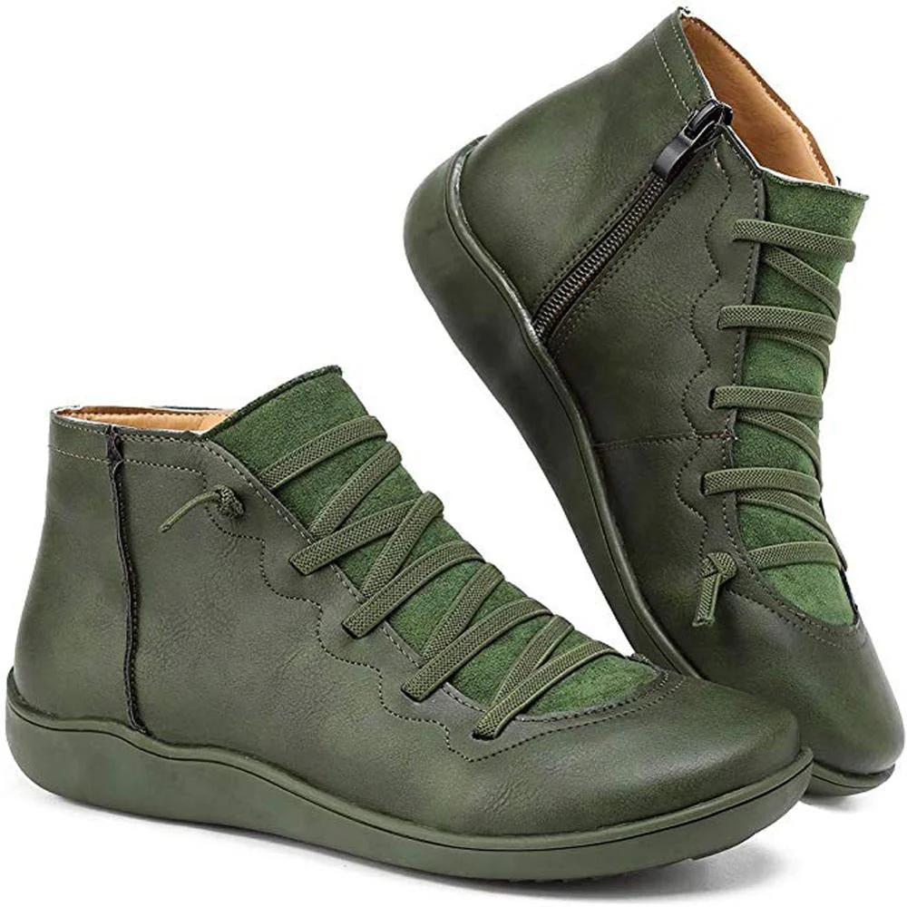 Dames enkelboots met rits – Veterschoen in casual design