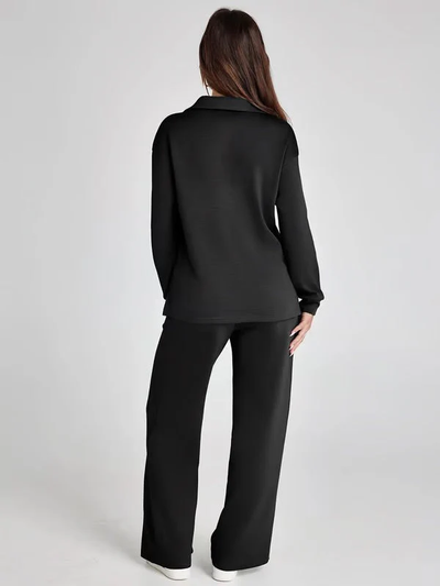 Tweedelige Lounge Set met Kraag – Casual Chic