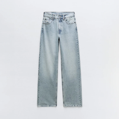 Straight fit jeans met distressed look – Vintage denim met eigentijdse details