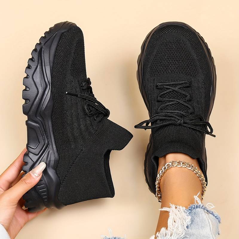 Dames Sneakers – Lichtgewicht Veterschoen met Sportieve Zool