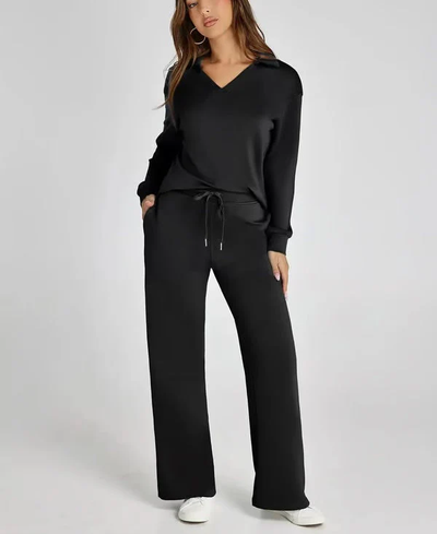 Tweedelige Lounge Set met Kraag – Casual Chic