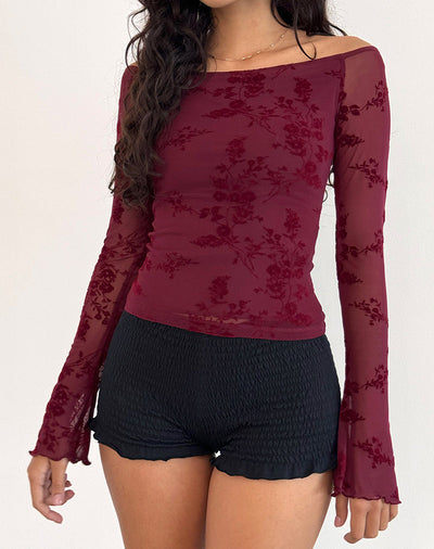 Giuliana - Elegant Off-Shoulder Mesh Top