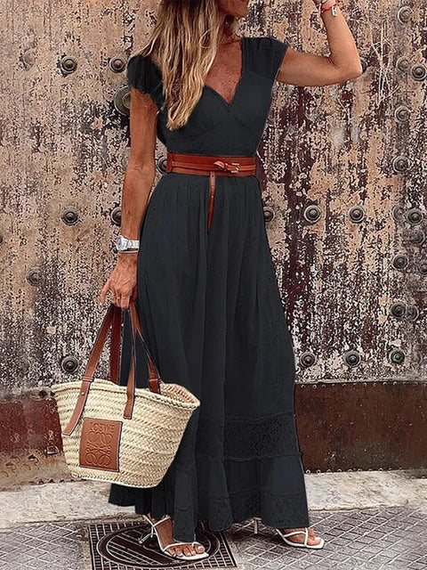 Bridget - Casual bohemian kanten maxi-jurk