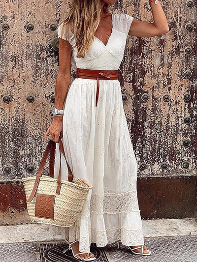Bridget - Casual bohemian kanten maxi-jurk