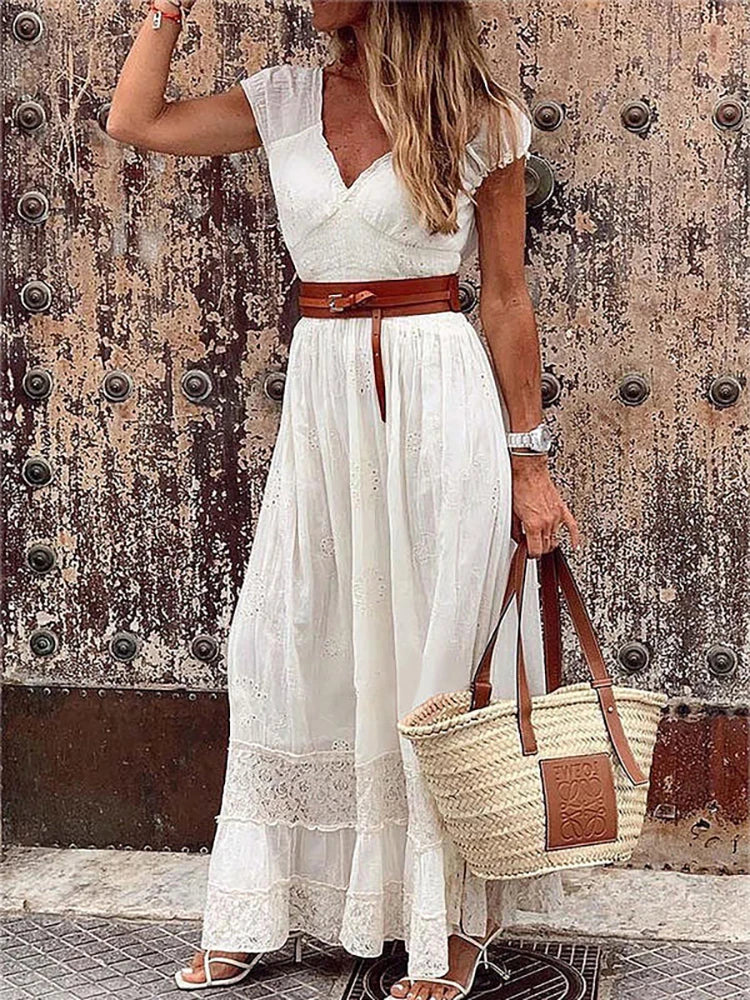 Bridget - Casual bohemian kanten maxi-jurk