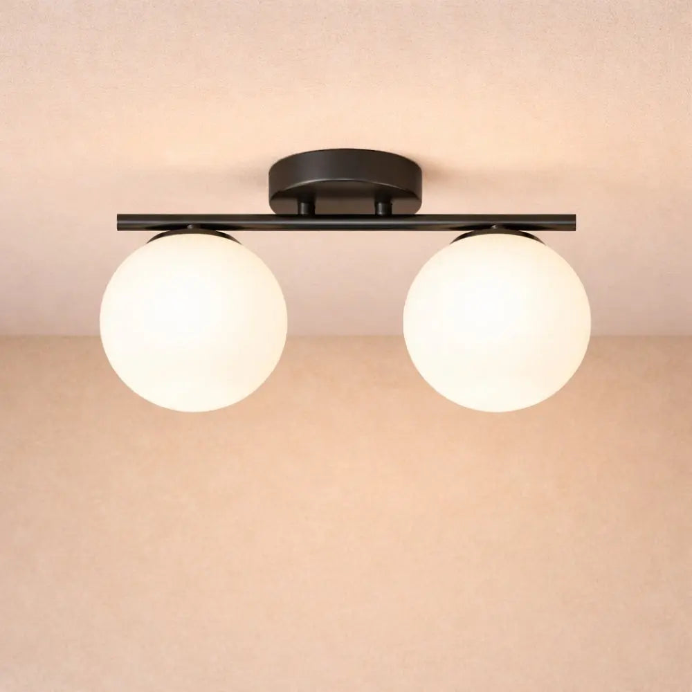 Dorvion – LED Ceiling Lamp Opaline Brass Duo