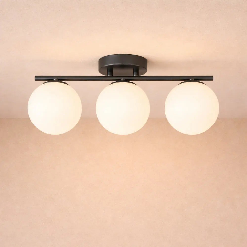 Dorvion – LED Ceiling Lamp Opaline Brass Duo