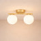 Dorvion – LED Ceiling Lamp Opaline Brass Duo