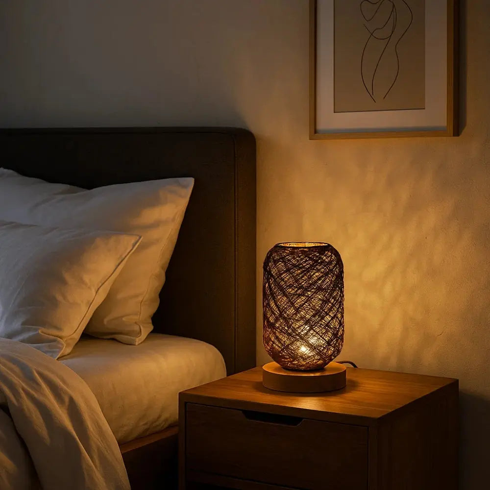Rotelya - Rattan Bedside Lamp