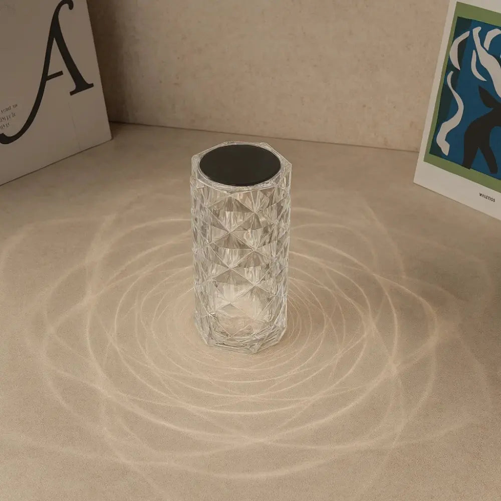 Roselynix - Pink Crystal LED Touch Table Lamp