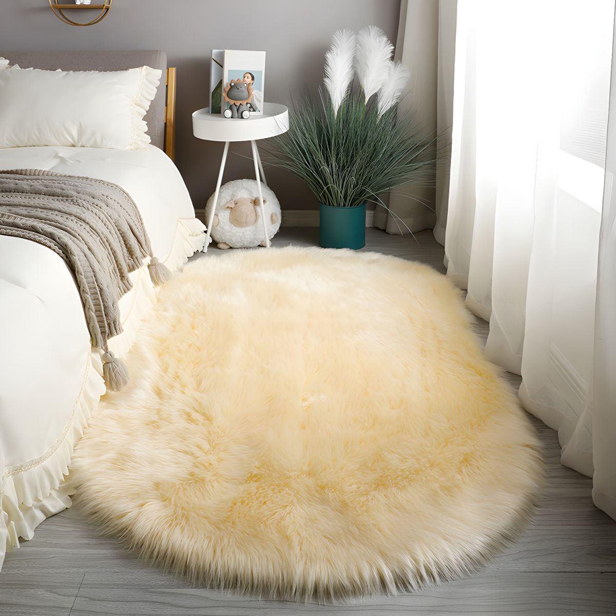 Elanmora - Oval Non Slip Area Rug