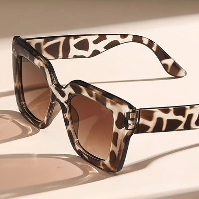 Laura | Leopard Print Square Sunglasses 