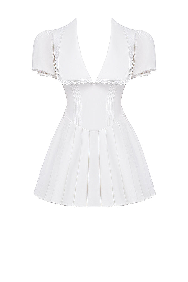 Lauren | Klassieke Geplooide Mini Jurk voor Dames