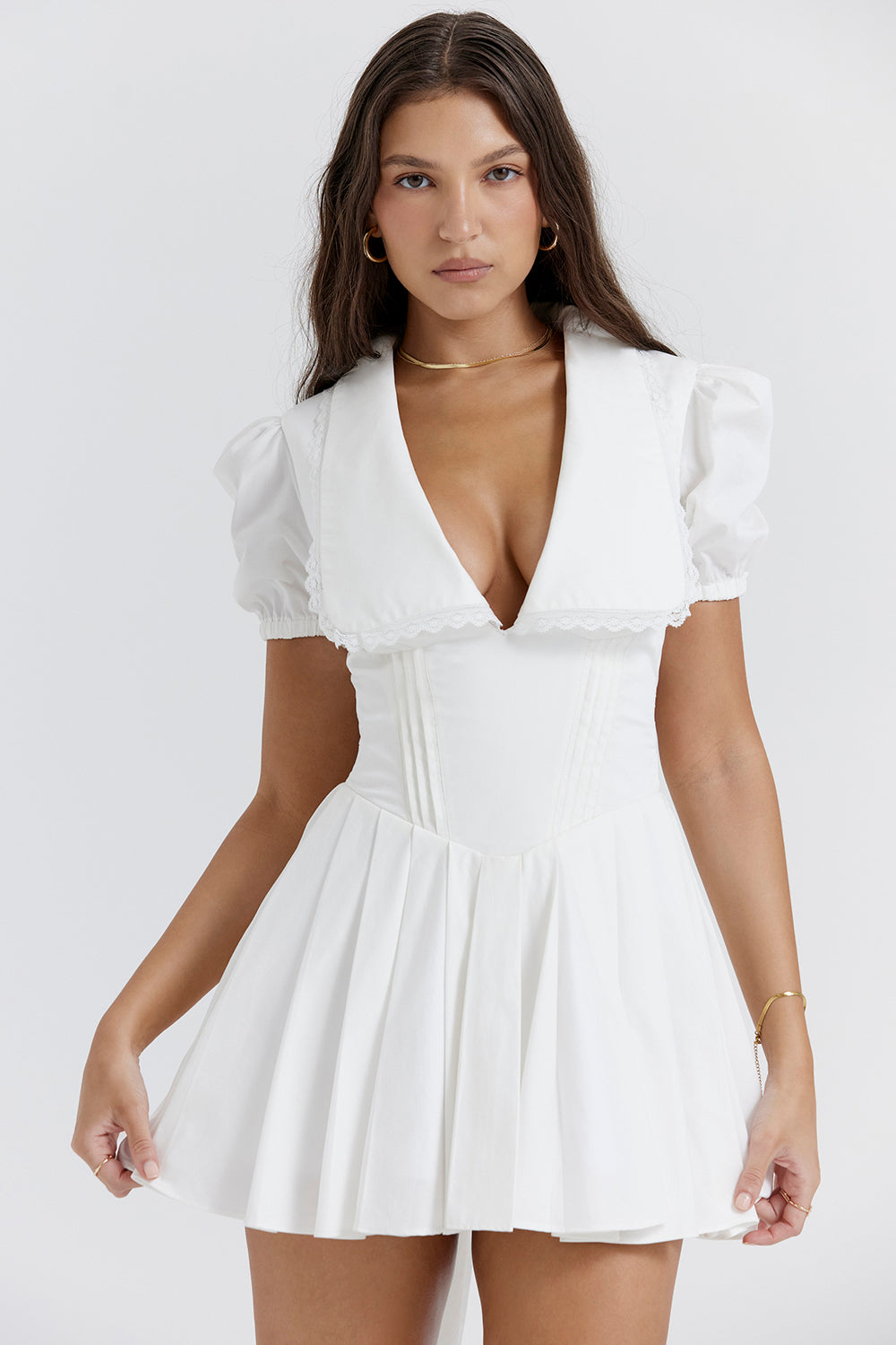 Lauren | Klassieke Geplooide Mini Jurk voor Dames