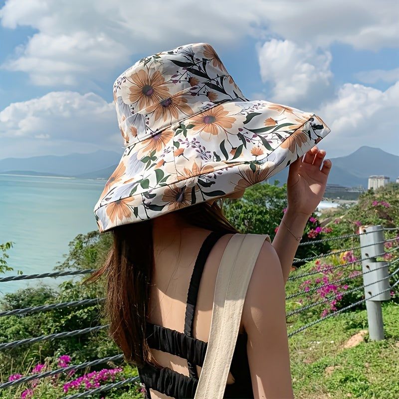 Lauren | Reversible Wide Brim Sun Hat with Wind Cord 