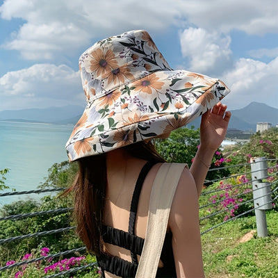 Lauren | Reversible Wide Brim Sun Hat with Wind Cord 