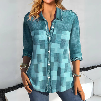 Leanna - Elegant Blouse with Unique Pattern