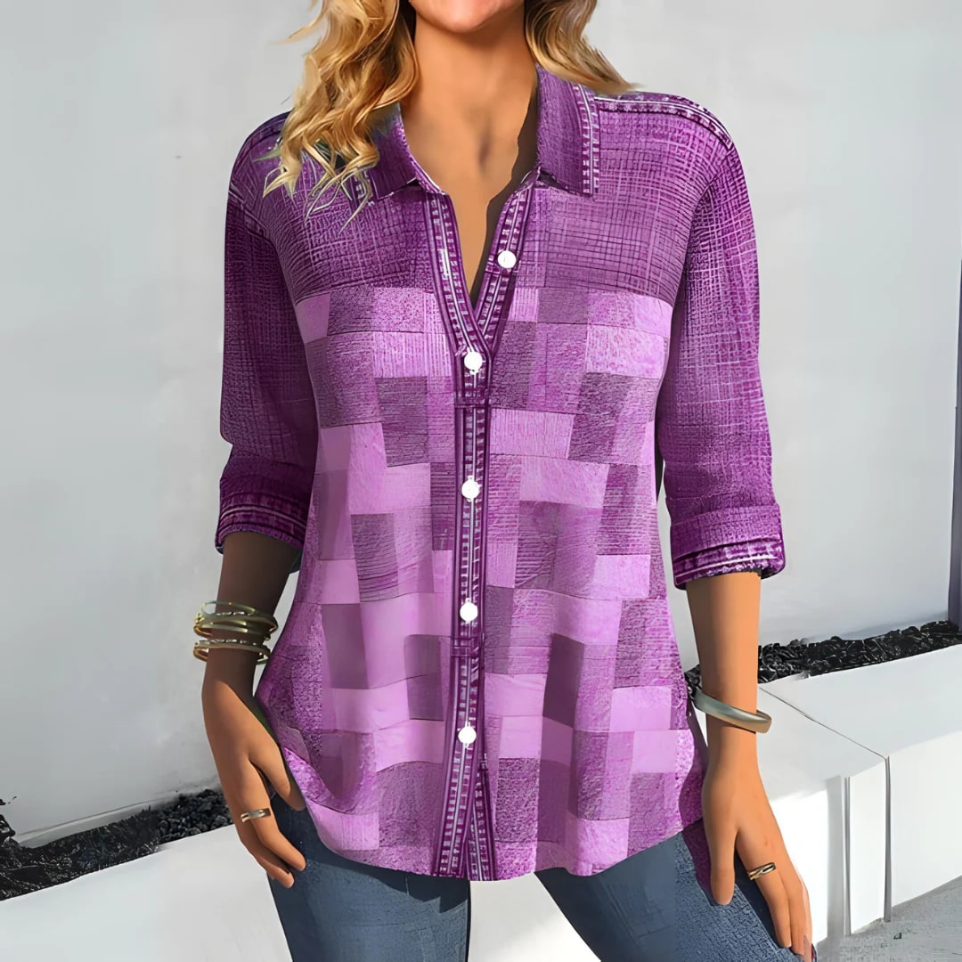 Leanna - Elegant Blouse with Unique Pattern