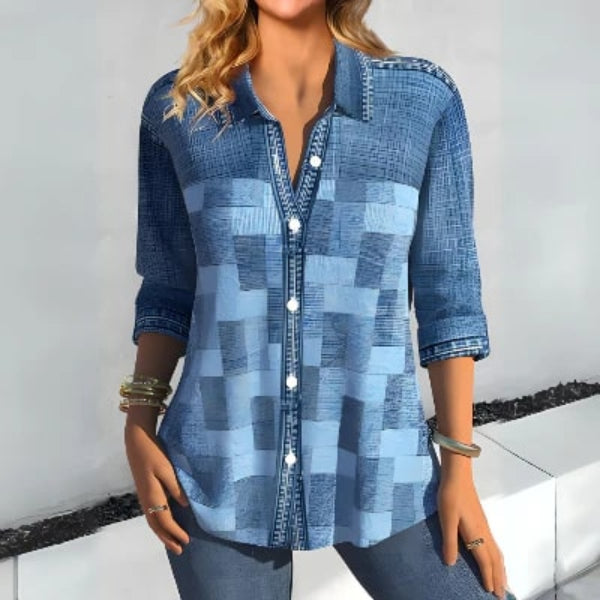 Leanna - Elegant Blouse with Unique Pattern