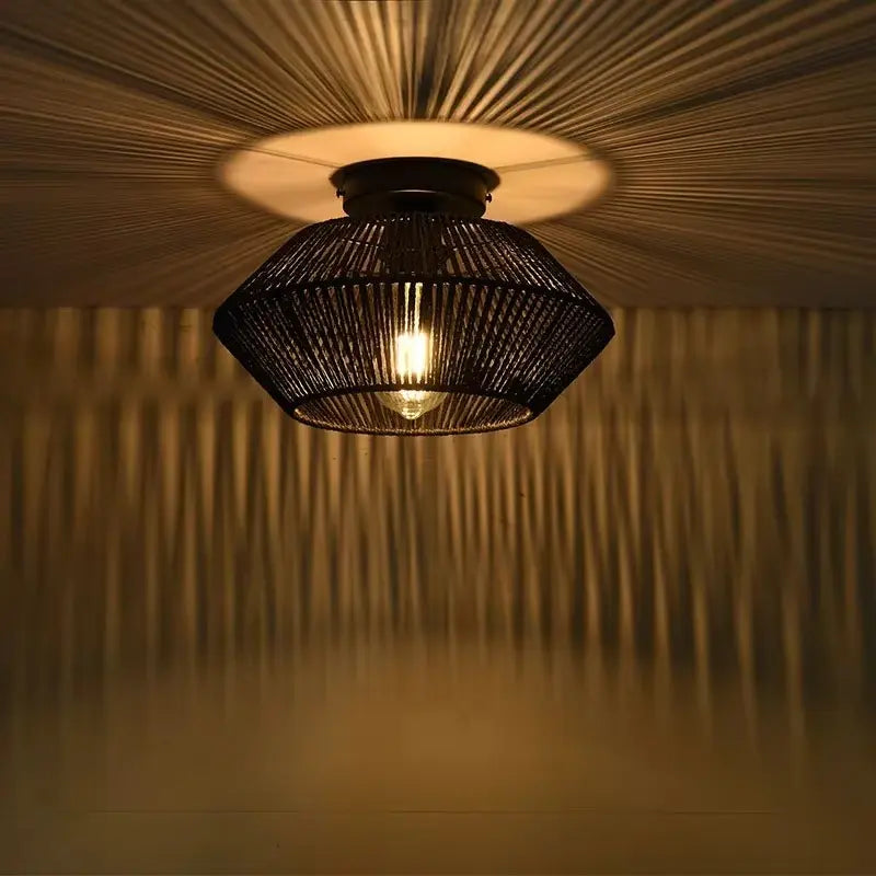 Calenya – Bohemian Woven LED Ceiling Light