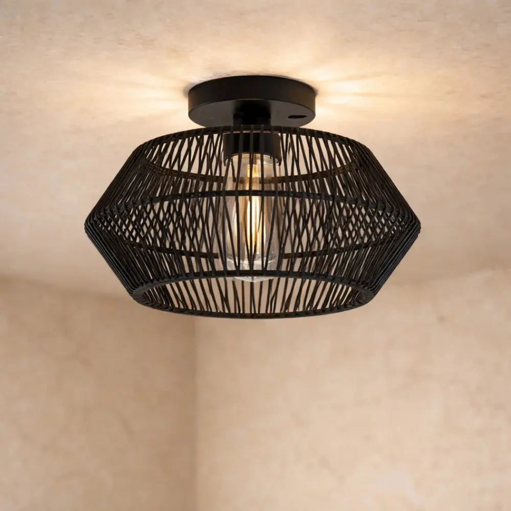 Calenya – Bohemian Woven LED Ceiling Light
