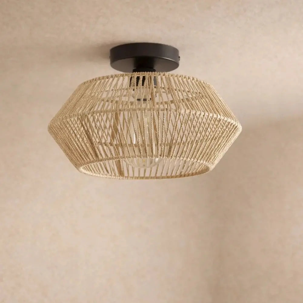 Calenya – Bohemian Woven LED Ceiling Light
