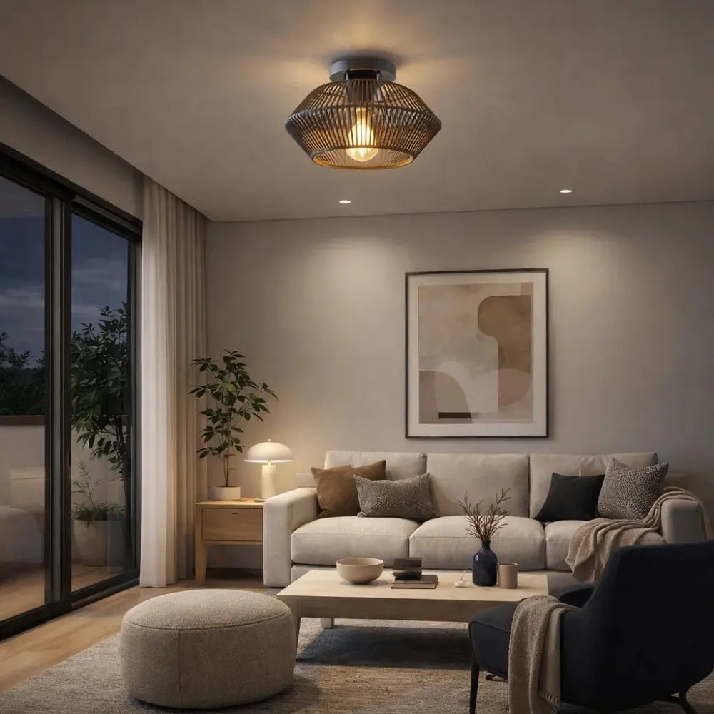 Calenya – Bohemian Woven LED Ceiling Light