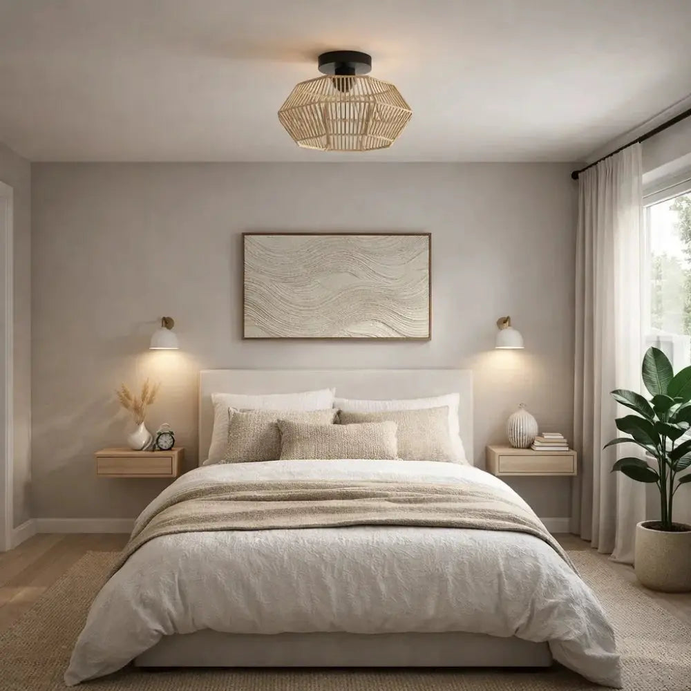 Calenya – Bohemian Woven LED Ceiling Light