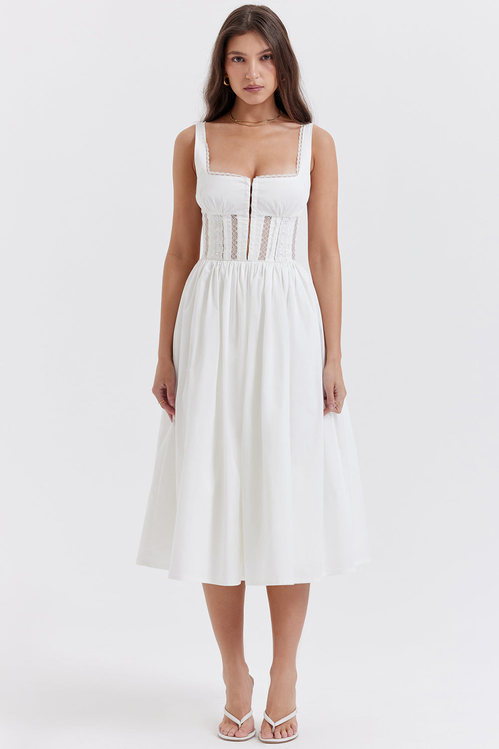 Lena | Elegante Kanten Midi Jurk voor Vrouwen