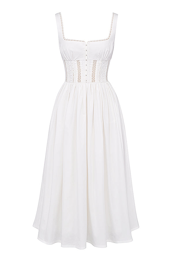 Lena | Elegante Kanten Midi Jurk voor Vrouwen