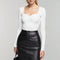 Leslie | Stylish High-Waisted Mini Skirt with Elegant Trim 