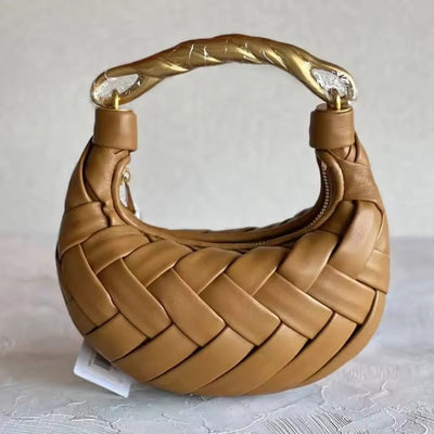 Lillian | Luxe Gevlochten Draagtas met Metalen Handvat