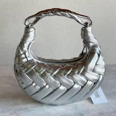 Lillian | Luxe Gevlochten Draagtas met Metalen Handvat