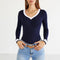 Lily | Stylish Fitted V-Neck Long Sleeve Top 