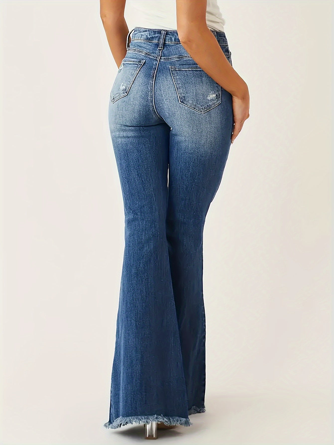 Lily | Flared Jeans with Ripped Details and Frayed Hem for Women 