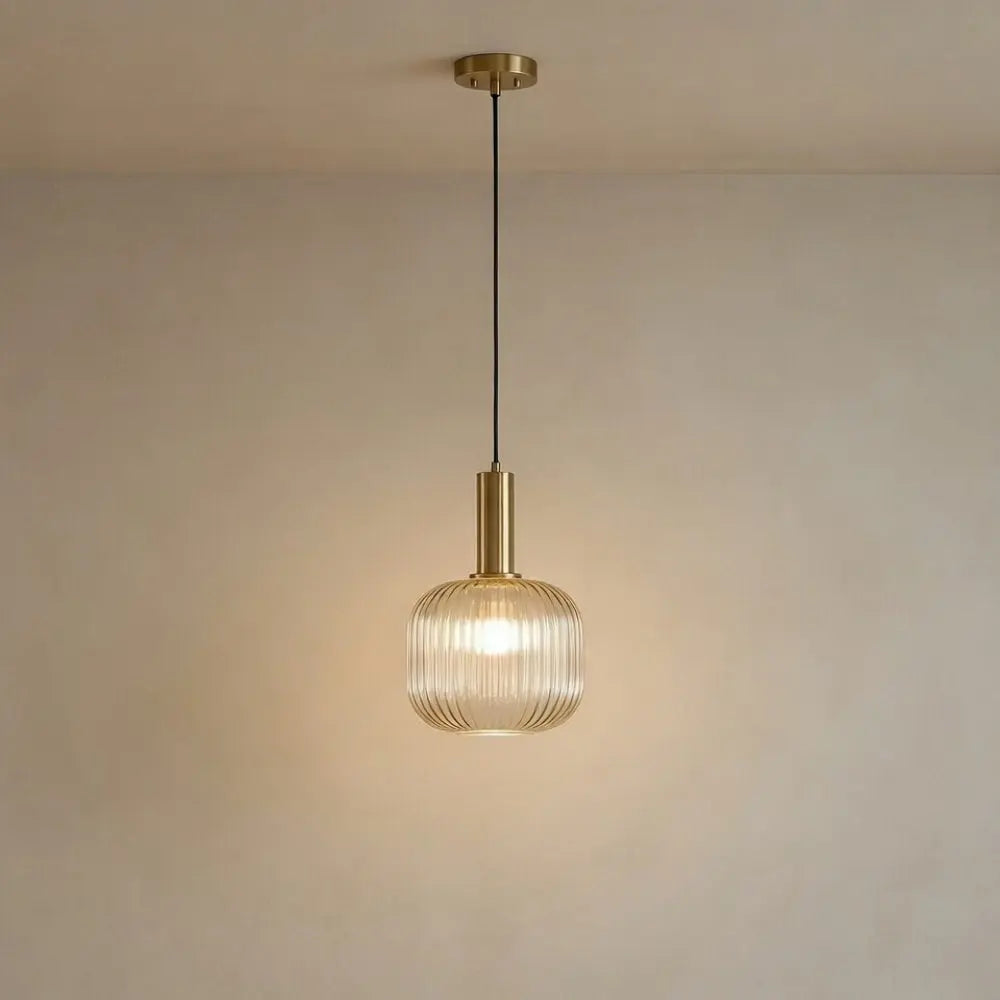 Chromeaura – Retro Glass Wave Pendant Light
