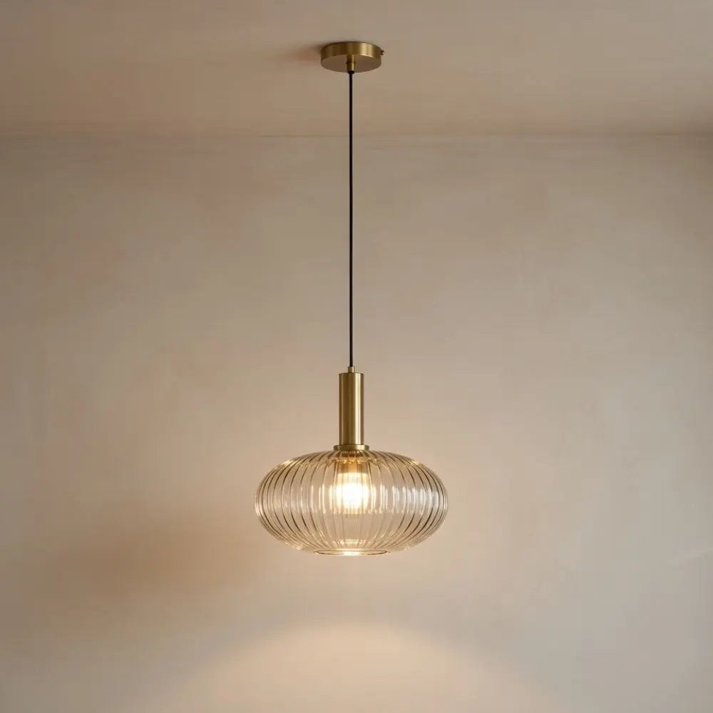 Chromeaura – Retro Glass Wave Pendant Light